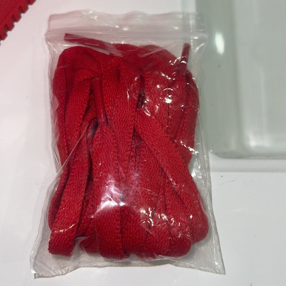 all red Nike air forces with supreme laces and original laces - Picture 6 of 7